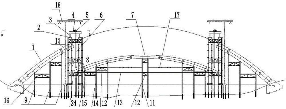 Method for lifting and installing whole bridge arch rib