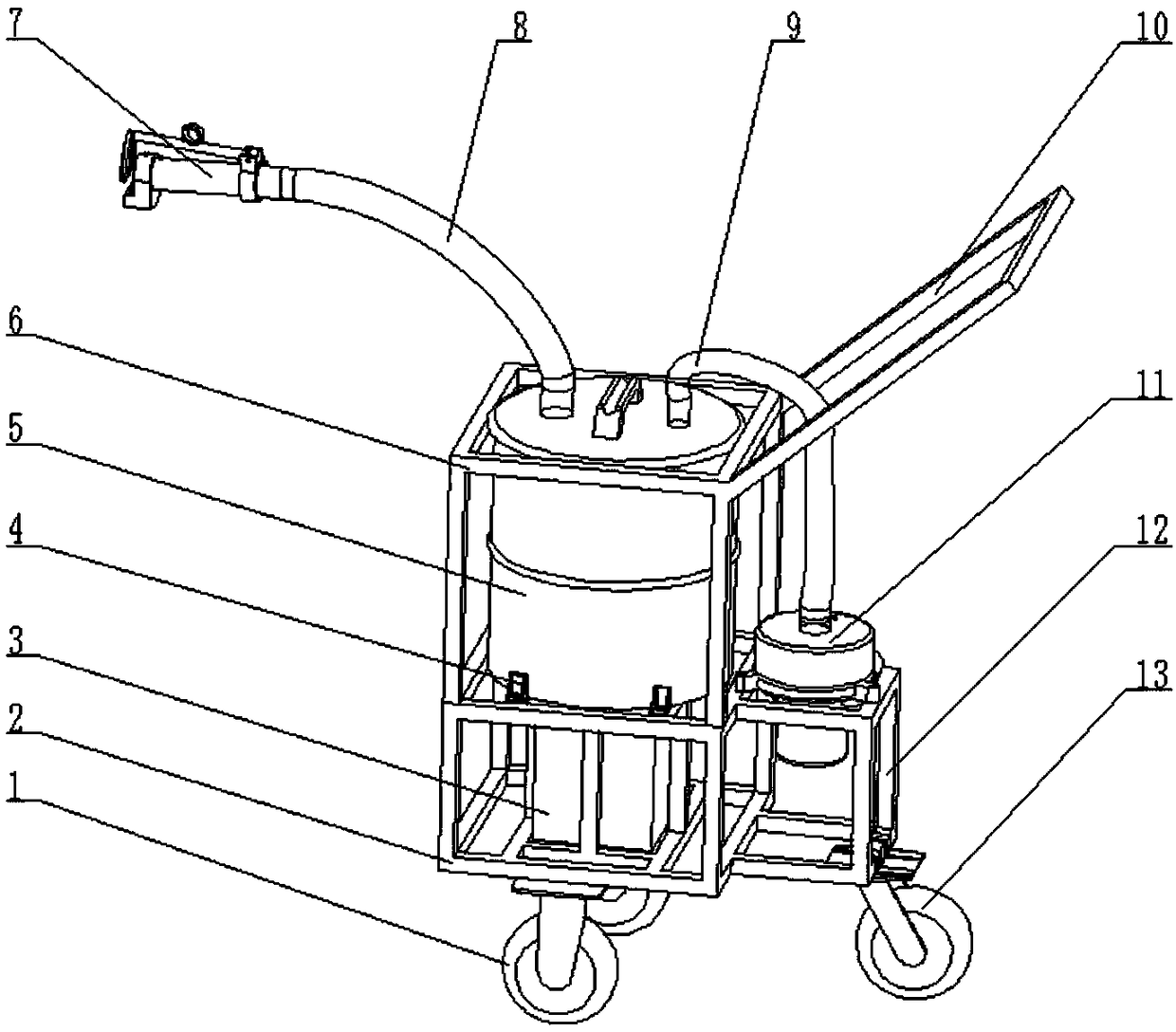 Air suction type kumquat harvesting machine
