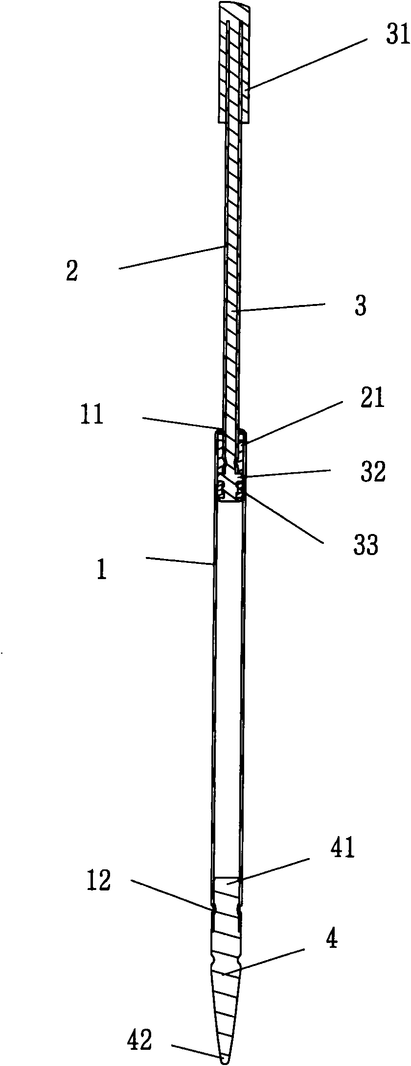 Damping telescopic pen and manufacturing method thereof