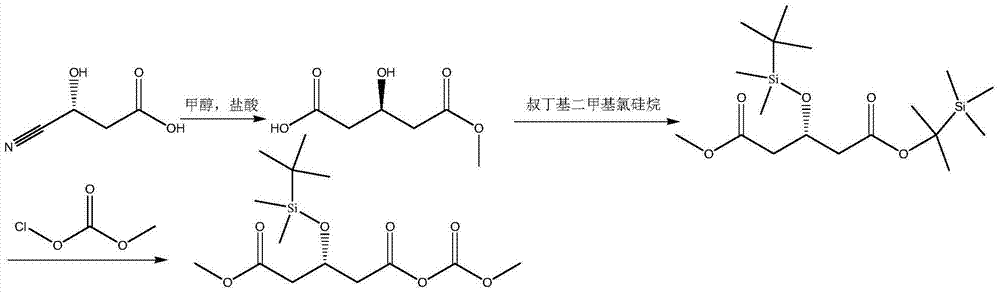 Synthesis technology of 1-ethoxycarbonyl-5-methyl-(3R)-(tert-butyldimethylsilyloxy) glutaric ester