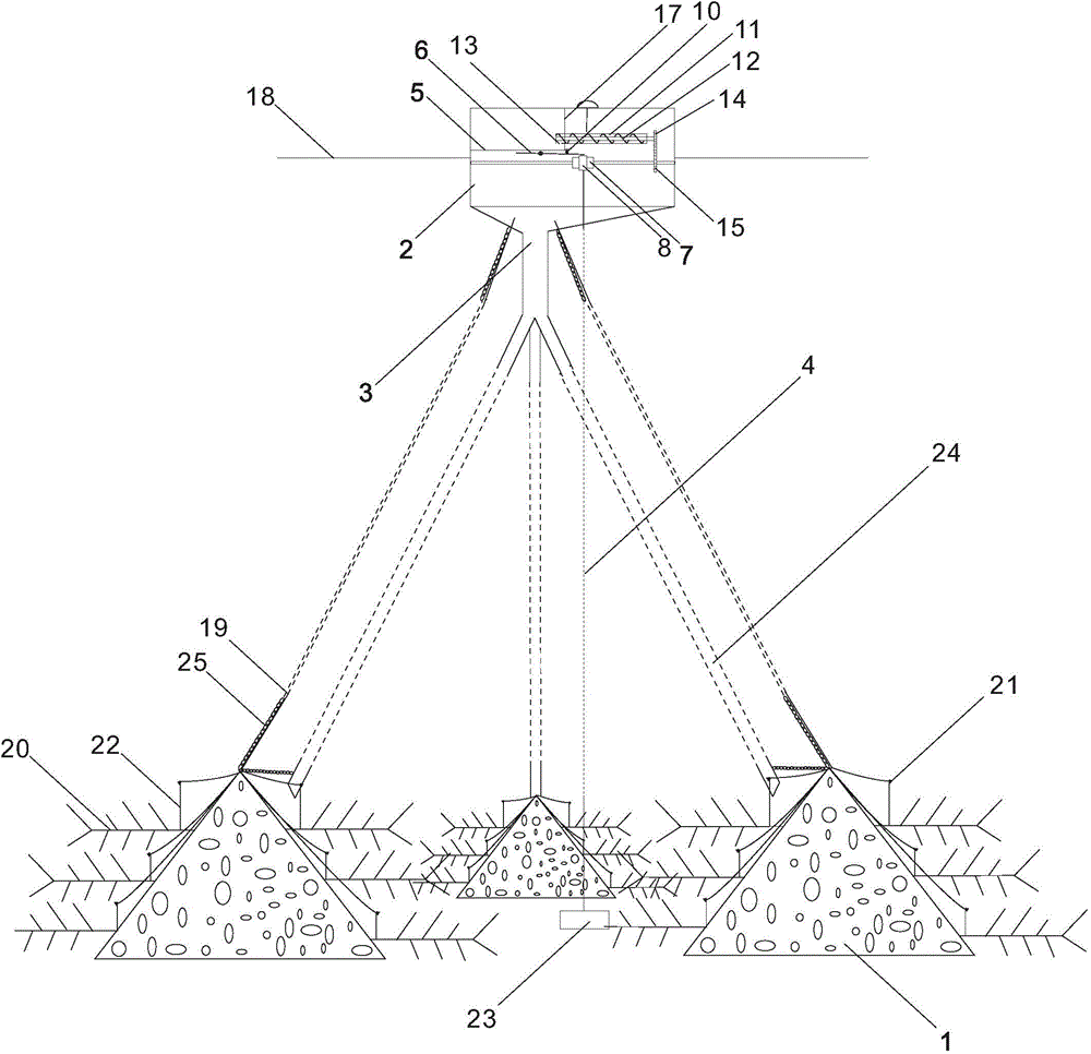 Artificial fish reef with automatic bait distribution at preset spot