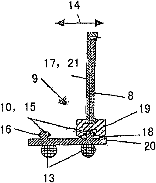 Transport device in a facility for processing substrates