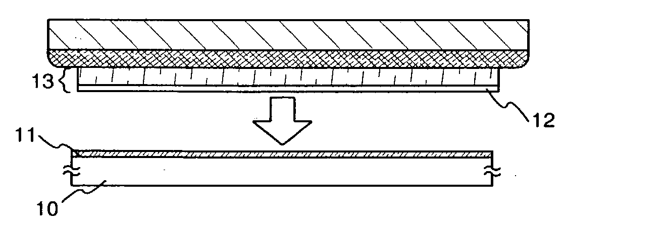 Method of transferring a laminate and method of manufacturig a semiconductor device