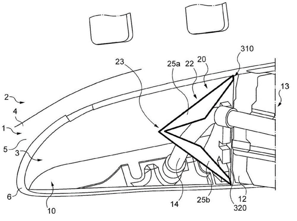 Device for protecting the front spar structure of a central casing of ...