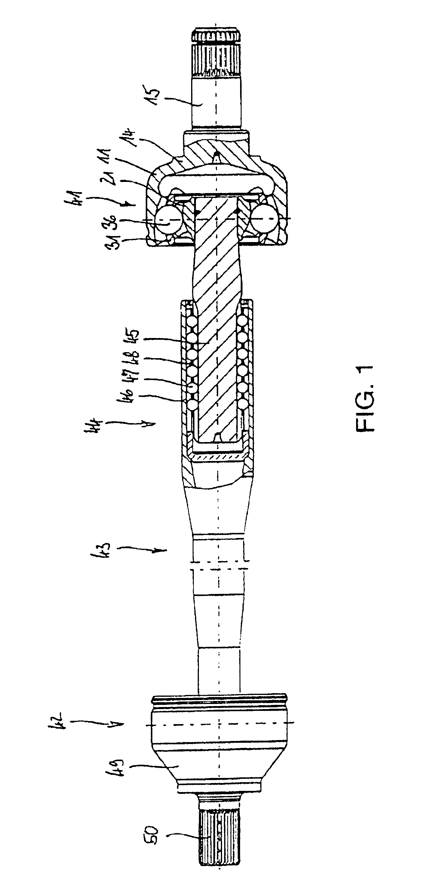 Driveshaft with counter-track joint