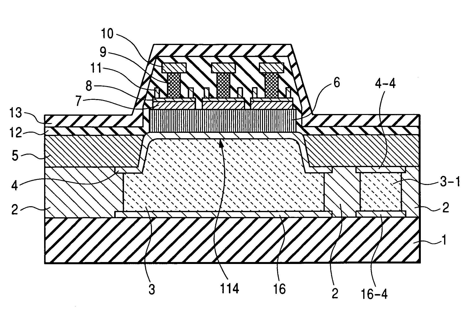Semiconductor HBT MMIC device and semiconductor module