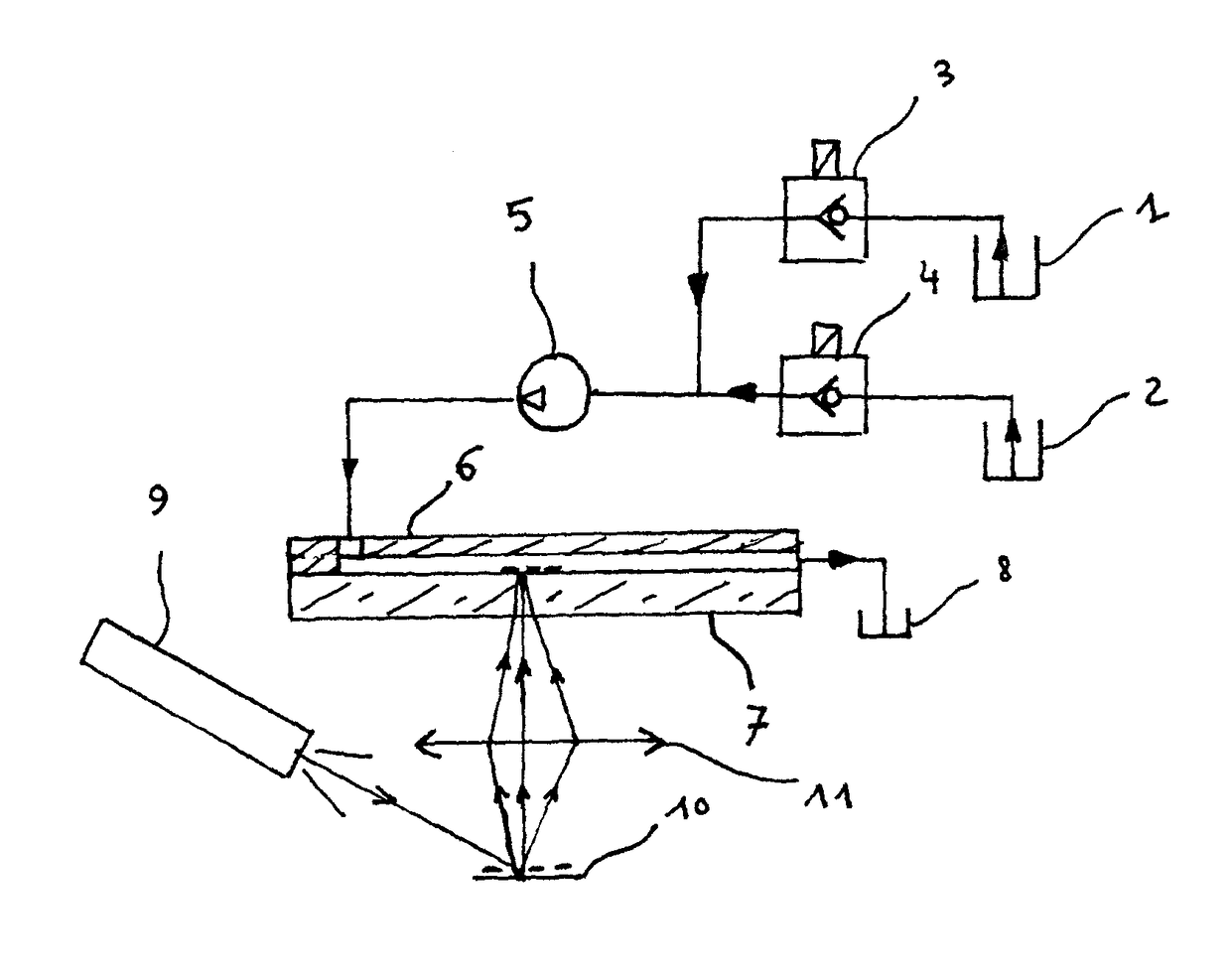 Device for the microstructured grafting of proteins onto a substrate