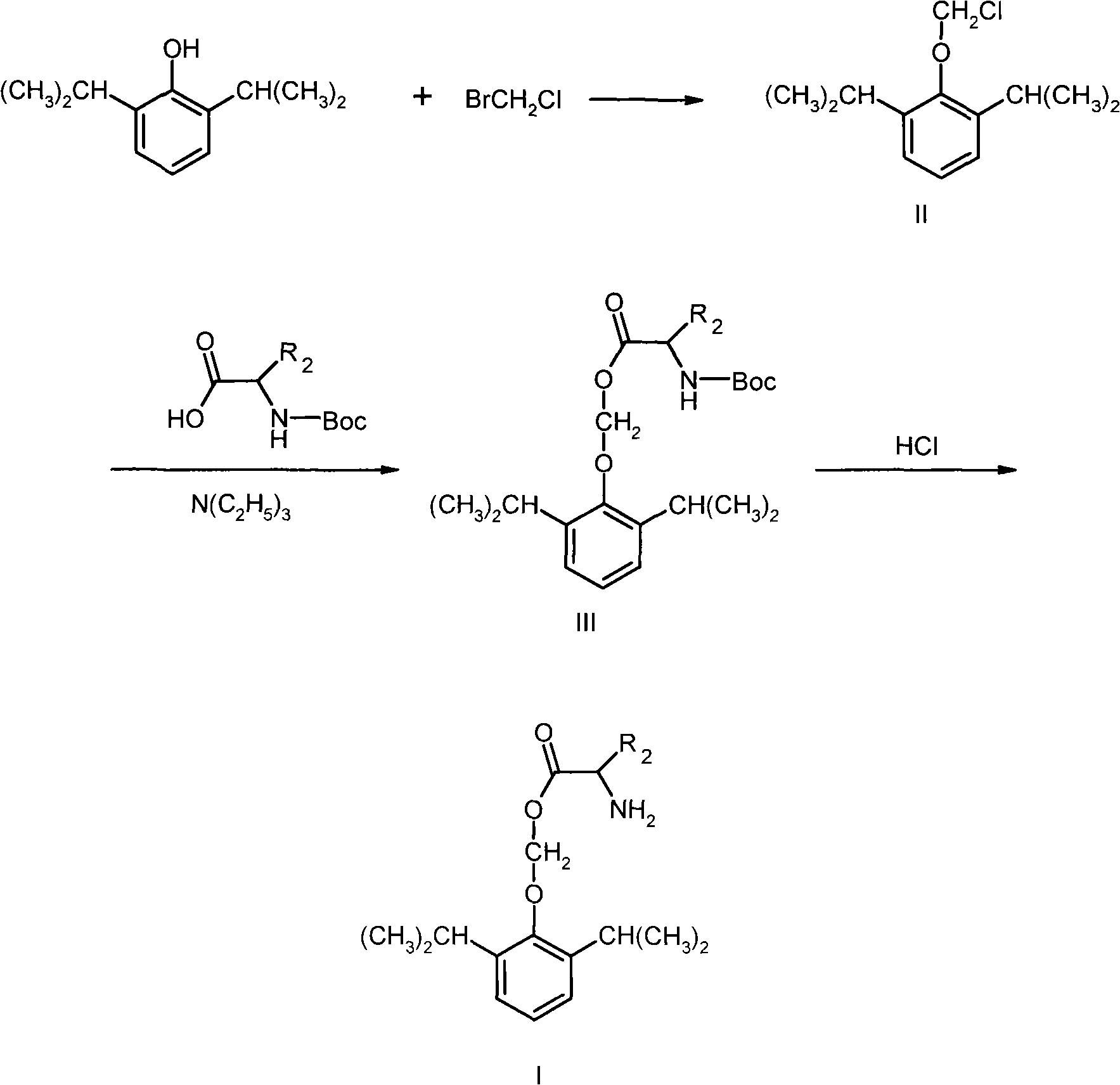 Water-soluble amino-acid ester derivative of propofol