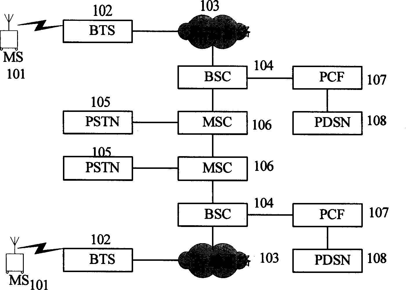 Method of positioning speech service fault of mobile system on-line