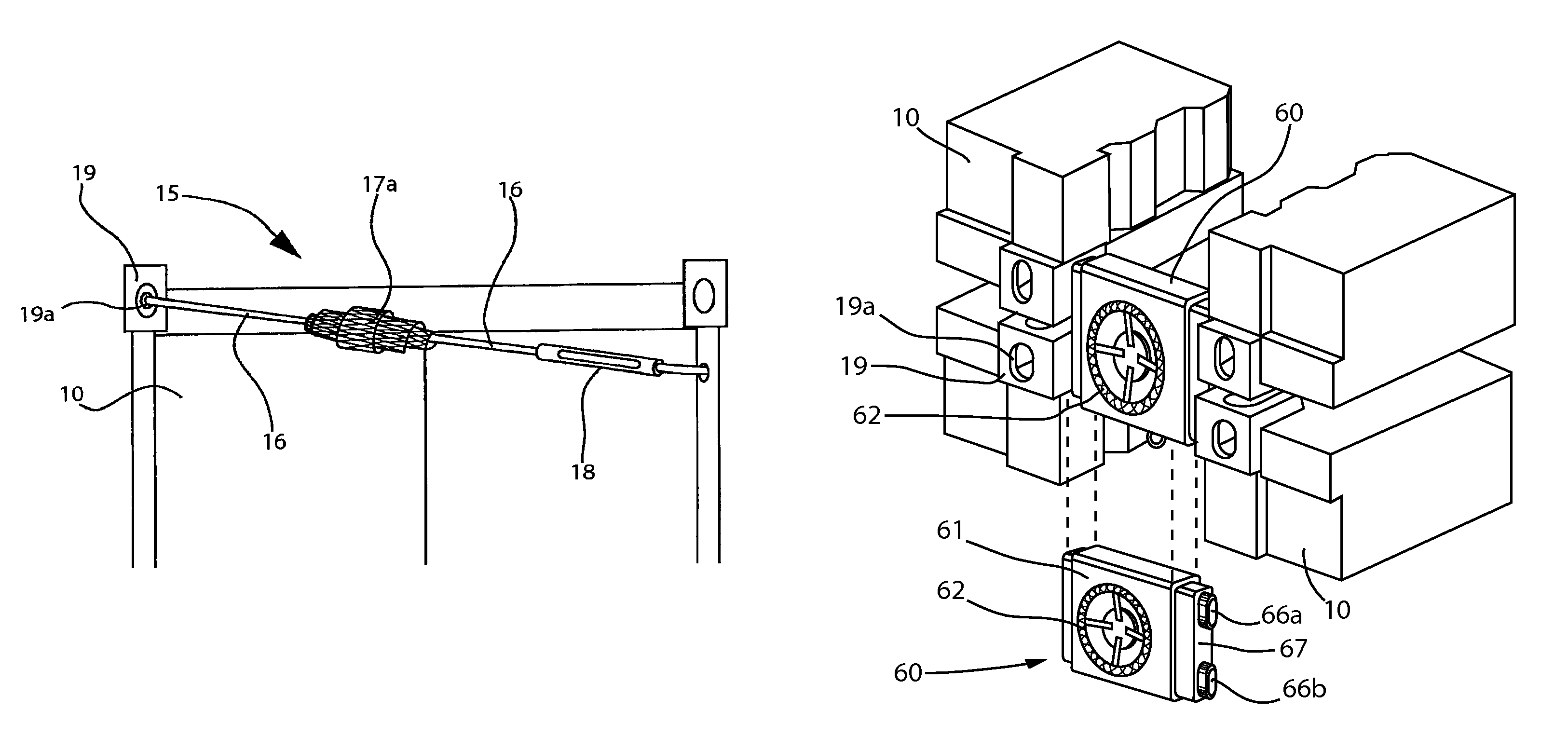 Method of securing freight containers on deck of ship, and spring lashing bar, space adjuster and securing system used in the method