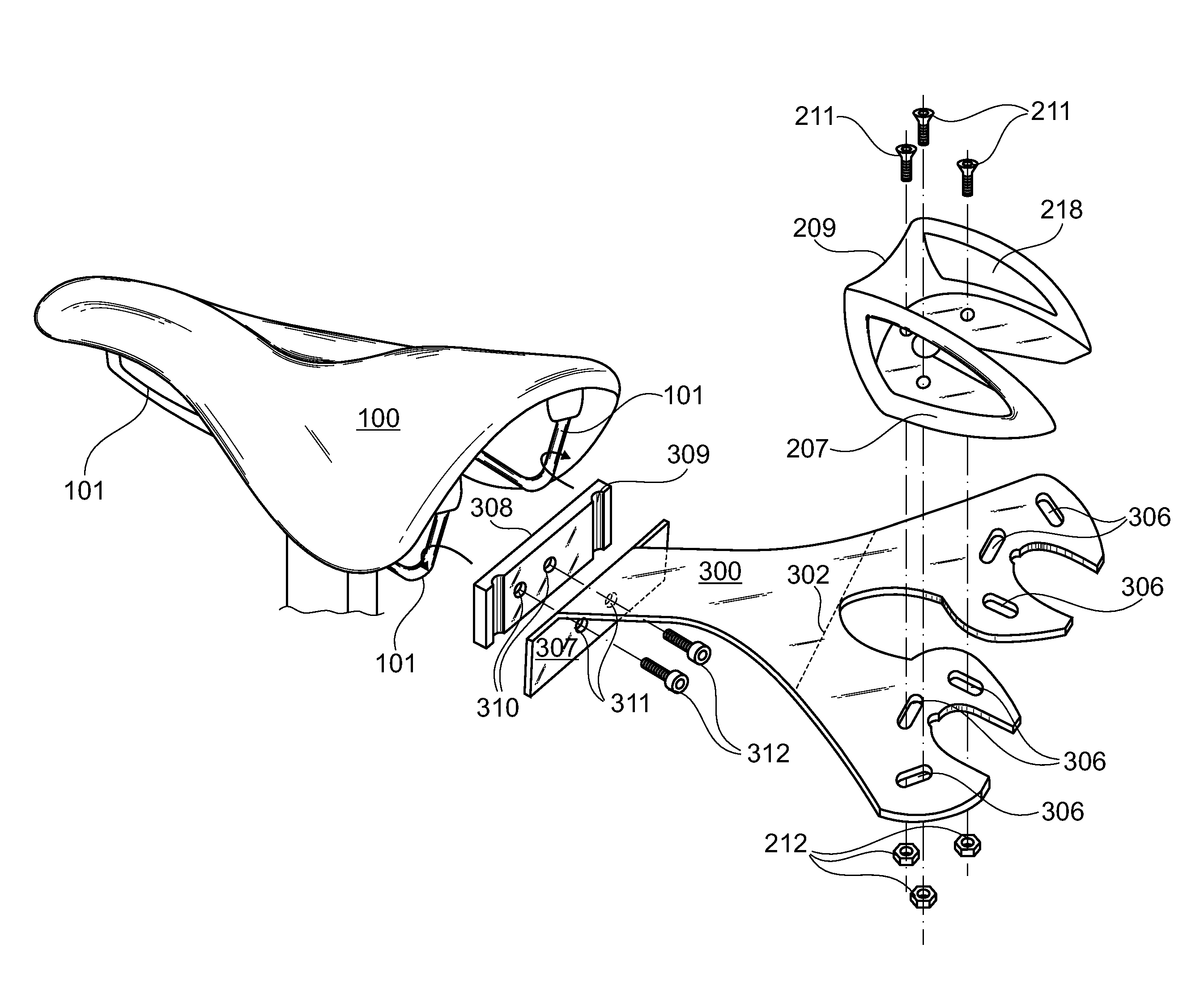 Shoe holder system for bicycle saddle