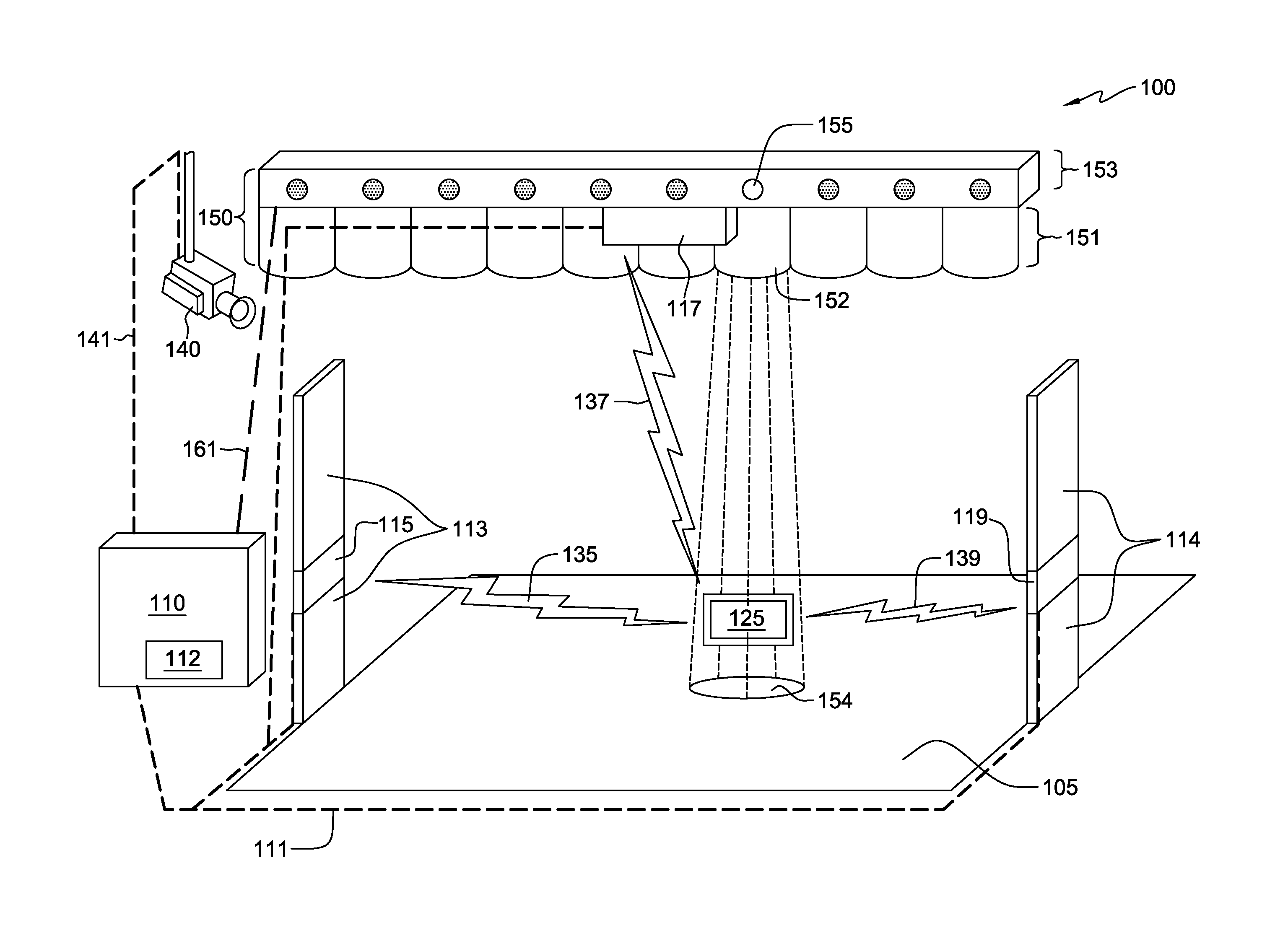 Apparatus for indicating the location of a signal emitting tag