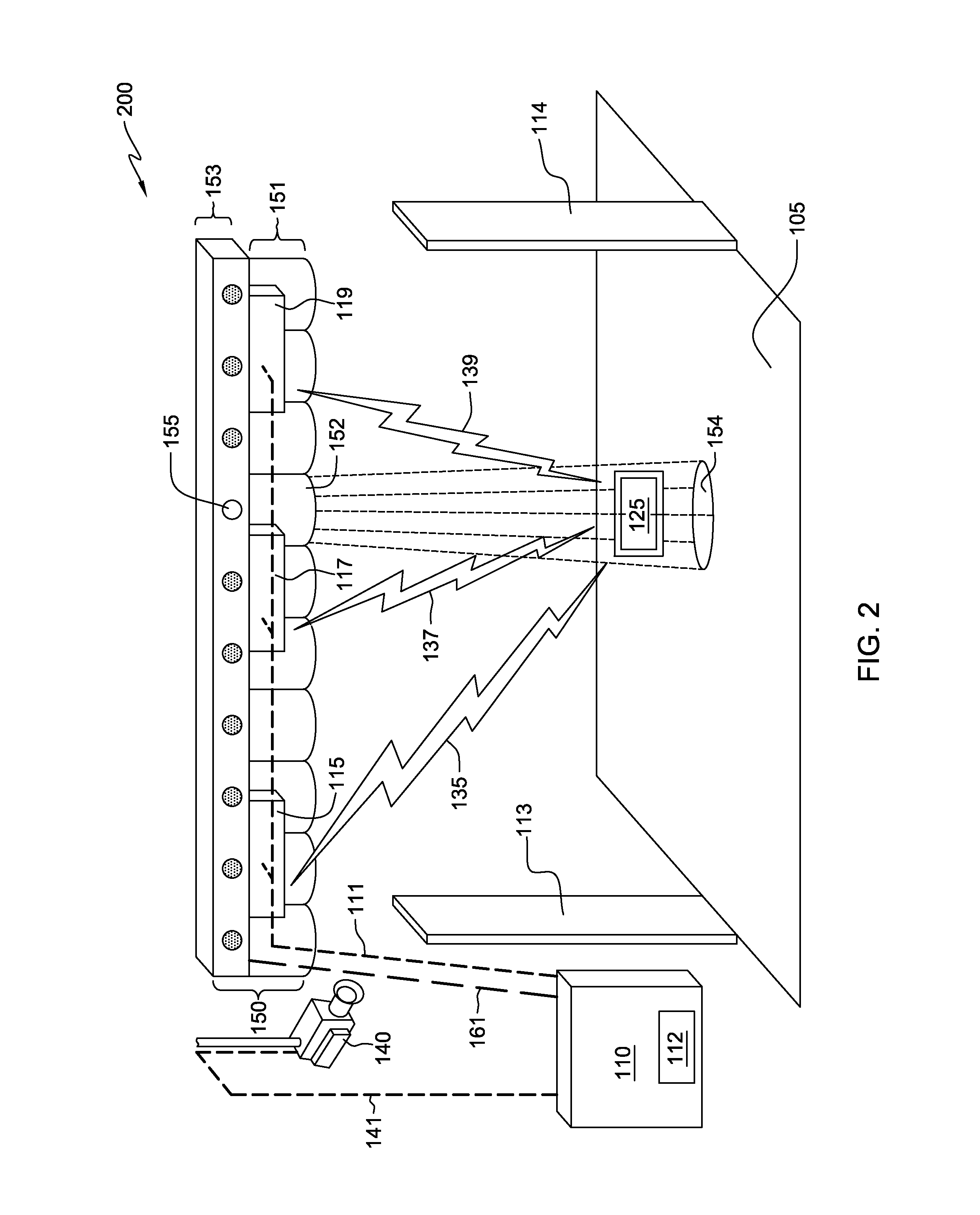 Apparatus for indicating the location of a signal emitting tag