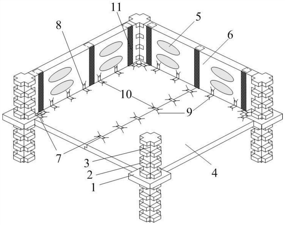 A fully dry prefabricated concrete slab-column structure system
