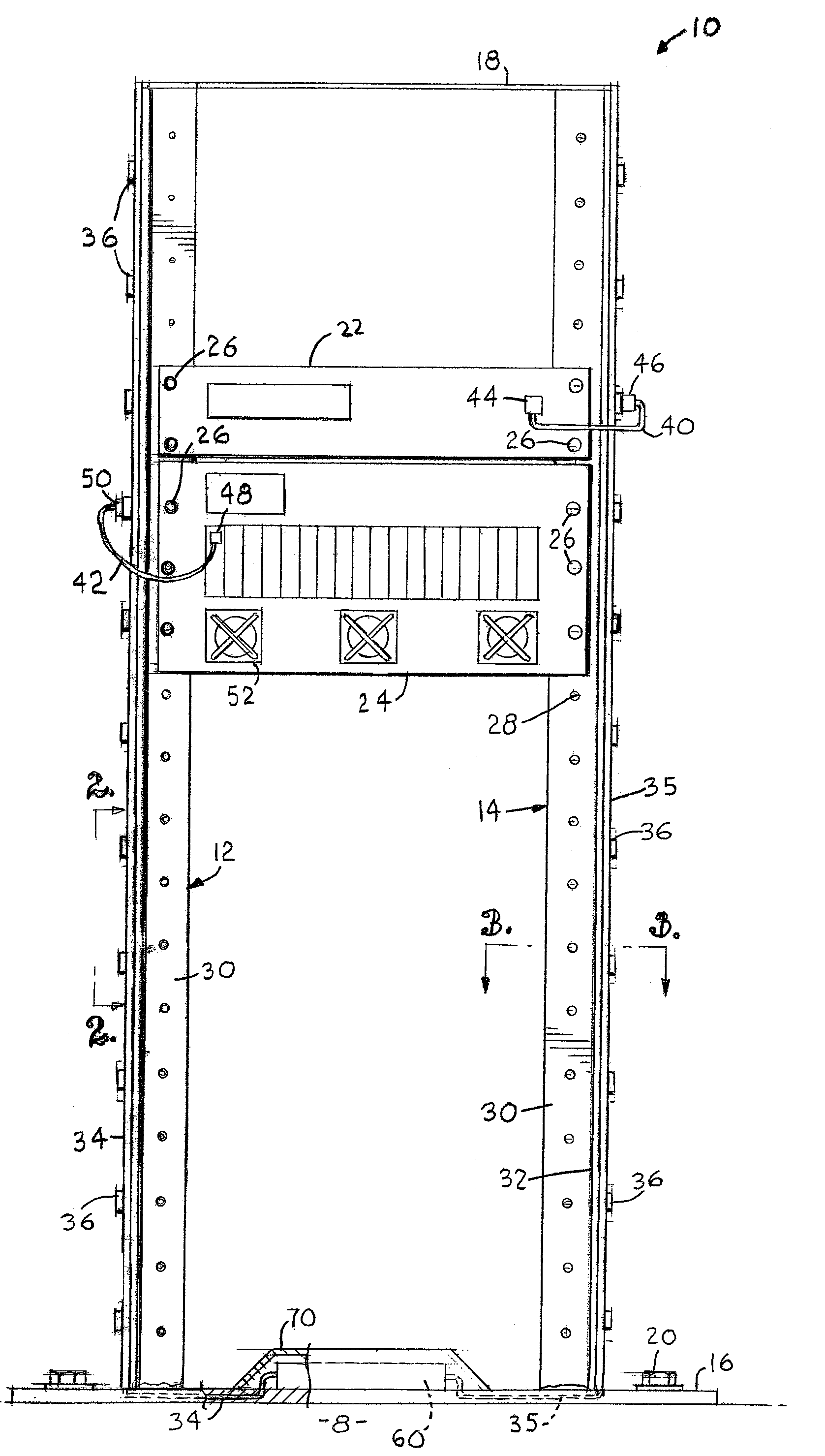 Equipment housing with interfacing computer