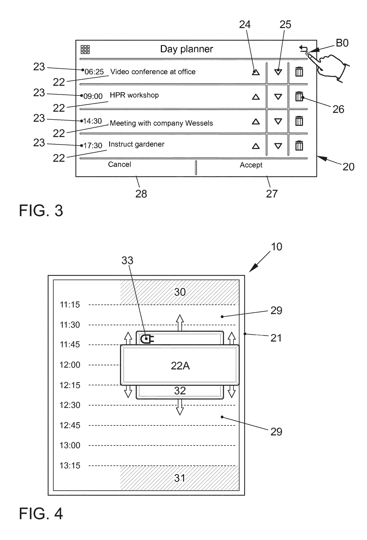 Method and device for providing an electronic appointment scheduler for a vehicle