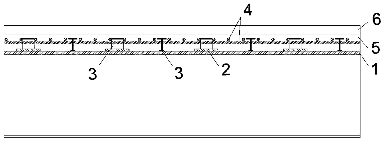 Reinforcement structure for solving cracked steel bridge deck by using lightweight aggregate concrete