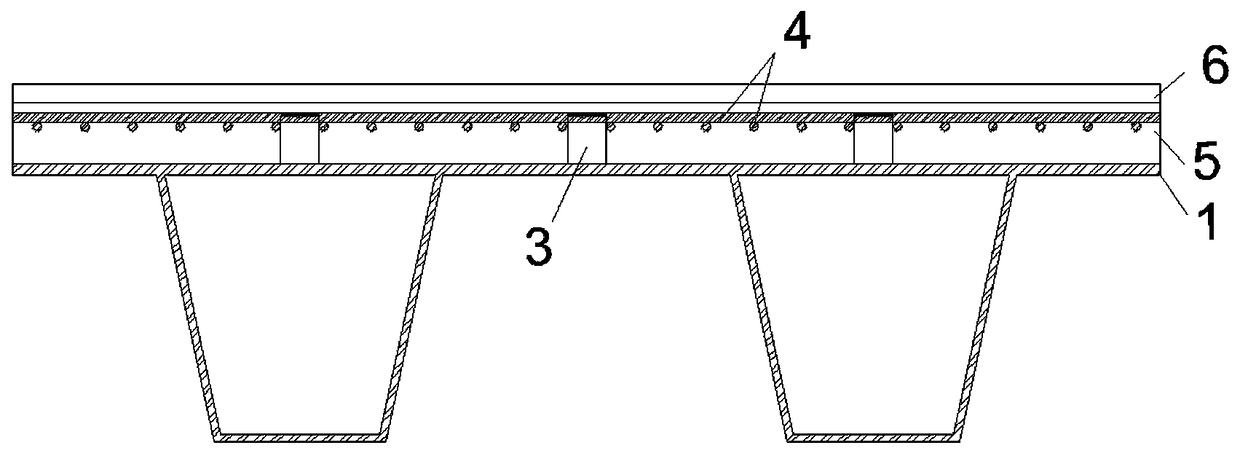 Reinforcement structure for solving cracked steel bridge deck by using lightweight aggregate concrete