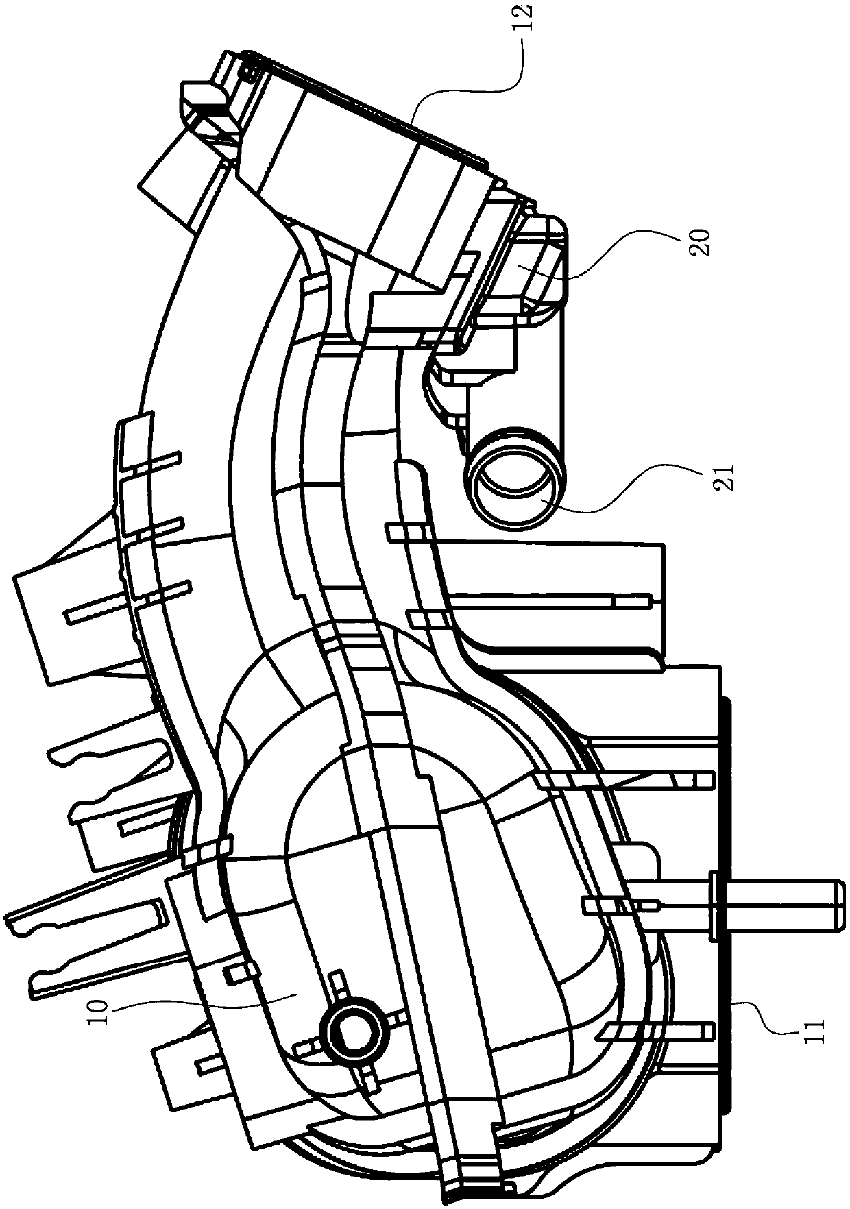 Intake manifold that directs crankcase ventilation gases
