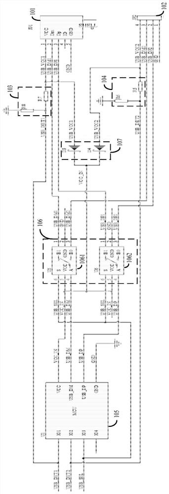 Switching circuit, intelligent switching device and switching method of dual usb interfaces