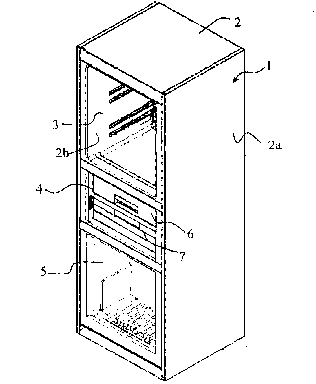 Low-pressure container and refrigerator with same