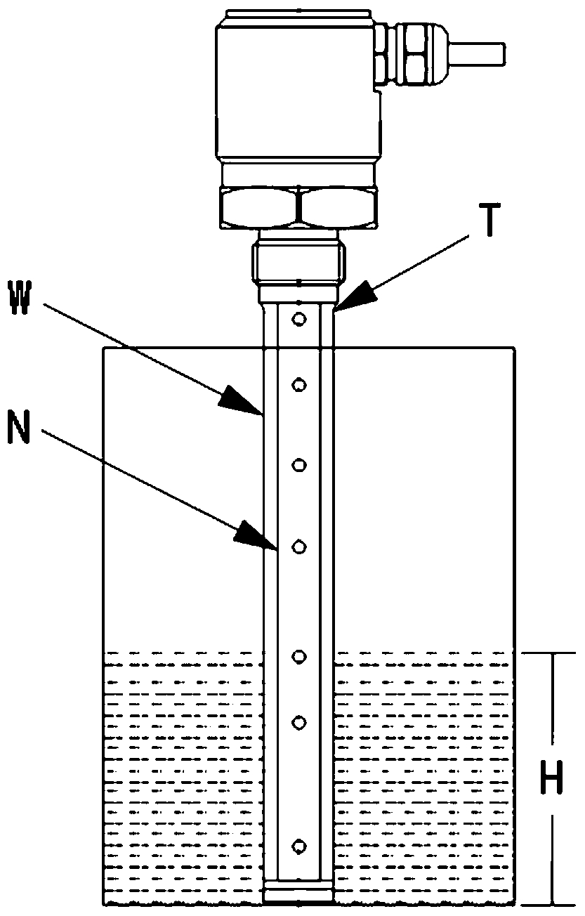 A liquid level sensor and its outer pipe connection and fixing method