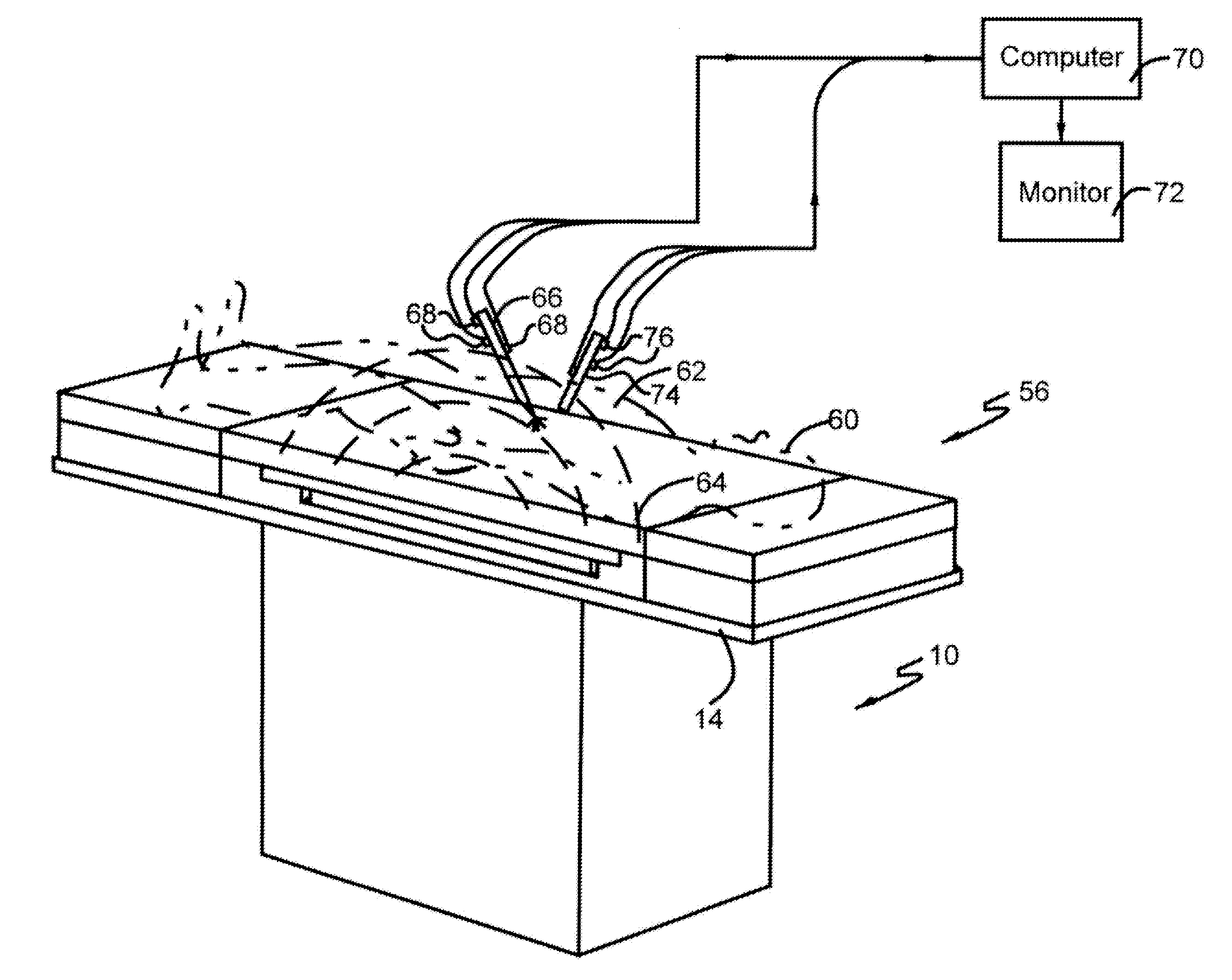 Surgical guidance system with low interference metal support structure