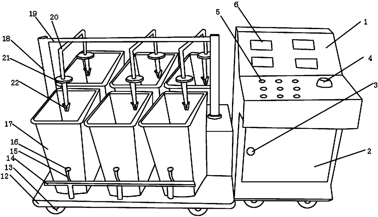 Voltage withstand test device for electric insulation gloves