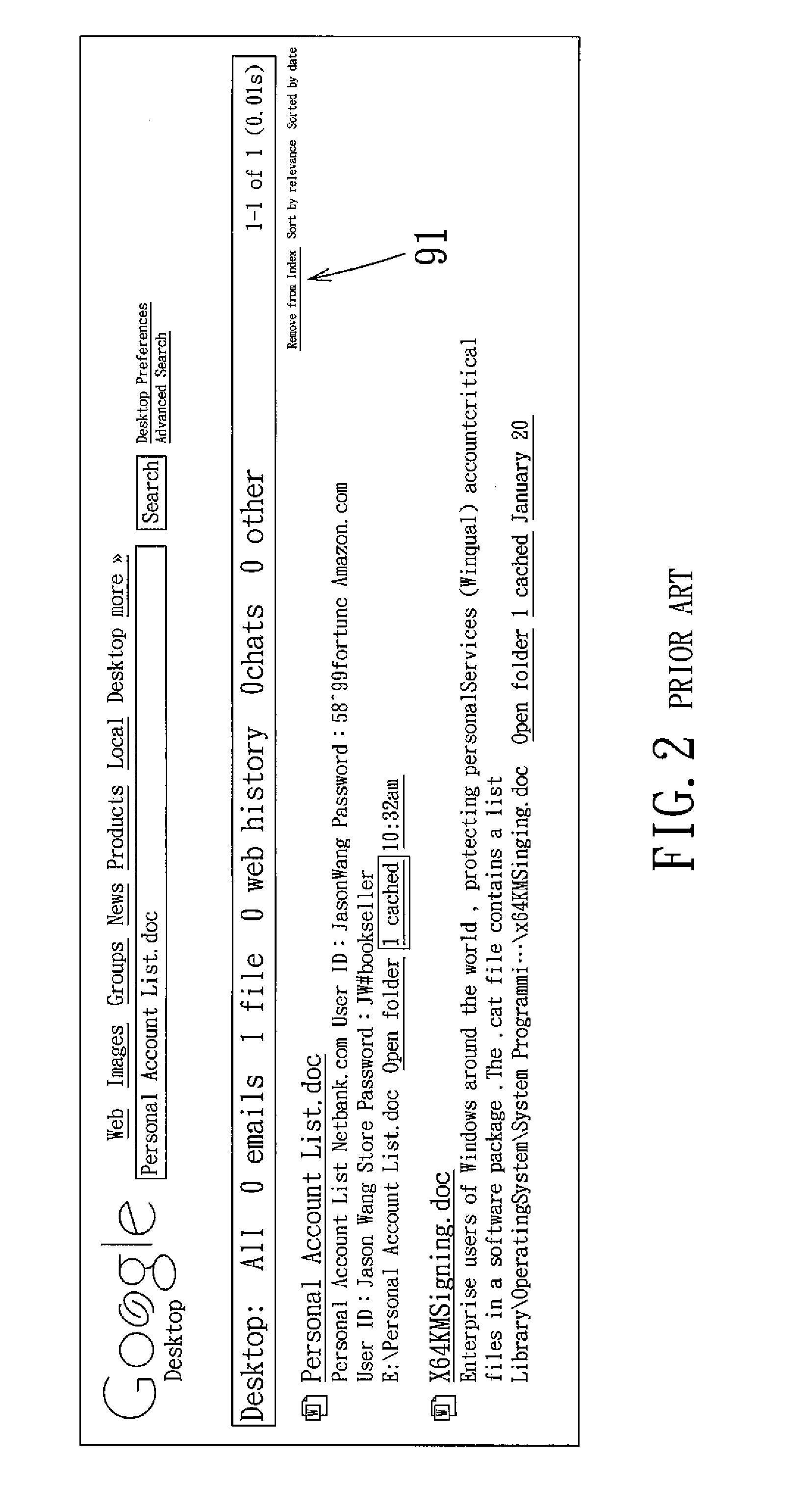 Data Security Method, System and Storage Medium for Preventing a Desktop Search Tool from Exposing Encrypted Data