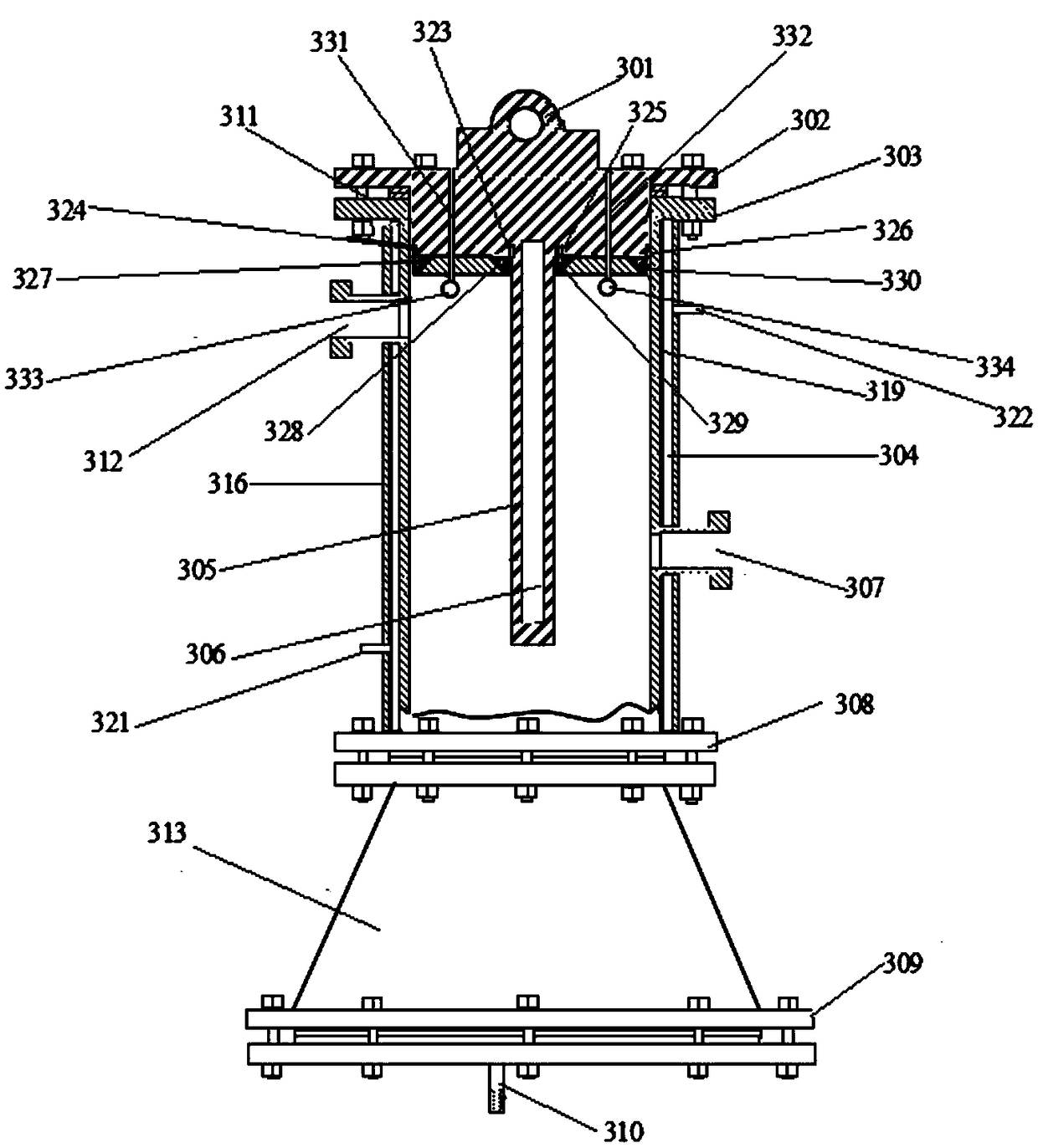 Negative pressure cleaning system for the cooler of the vacuum system of the auxiliary extruder of the film production line