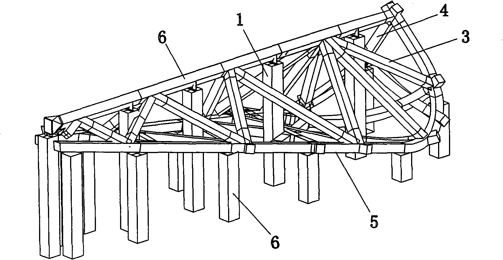 Method for establishing temporary supporting frame system assembled by steel structures