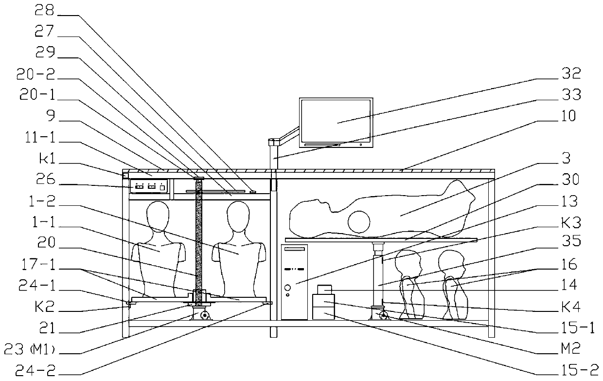 Full-automatic multifunctional chest abdominal examination training experiment table