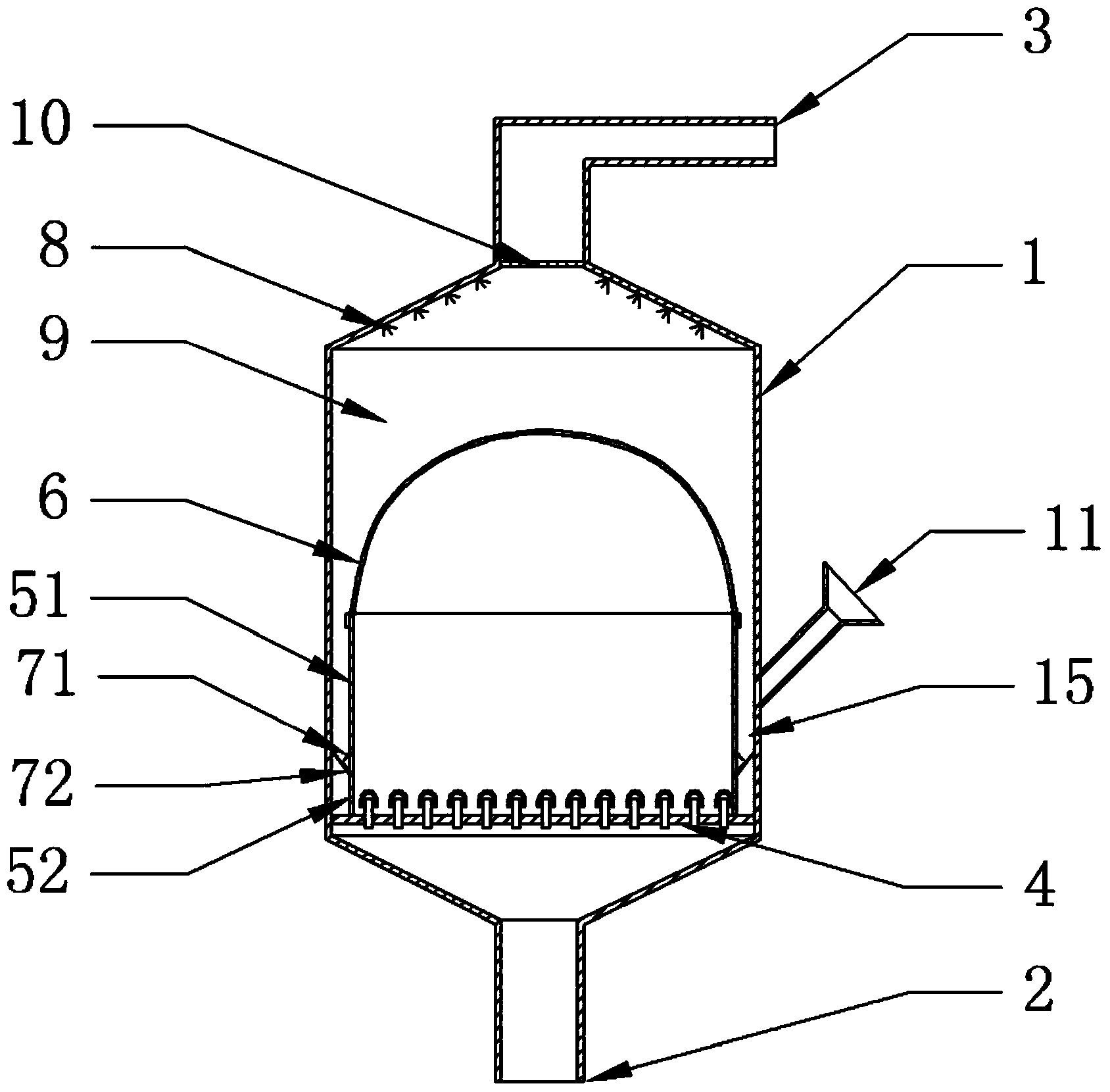 Catalytic reduction type de-nitrification reactor of circulating fluidized bed