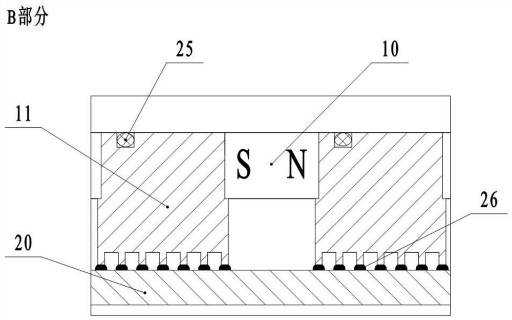 High-speed magnetic fluid sealing device for high-temperature working condition