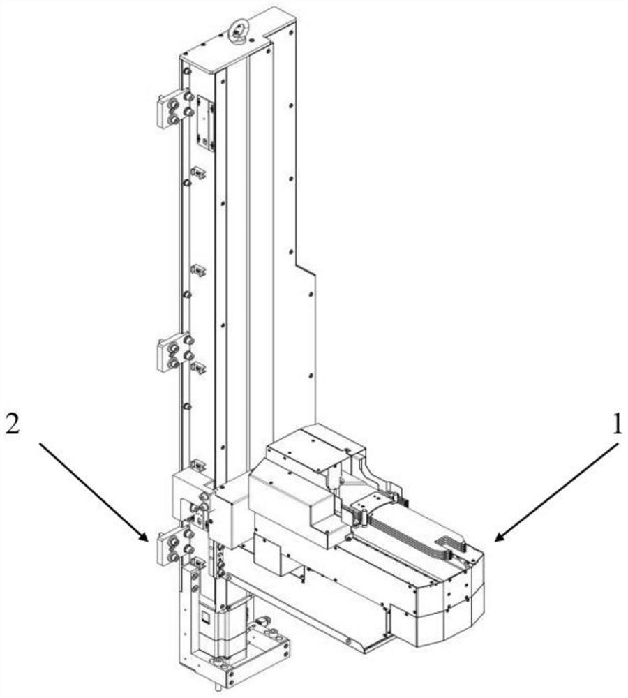 Mechanical arm used for controlling distance between bearing pieces