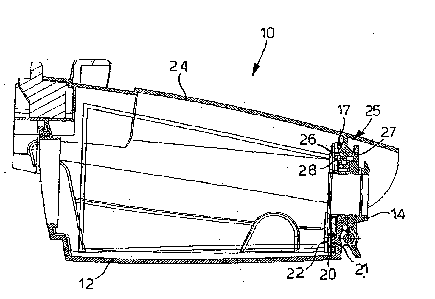 Device for the collection of dirt in a suction apparatus