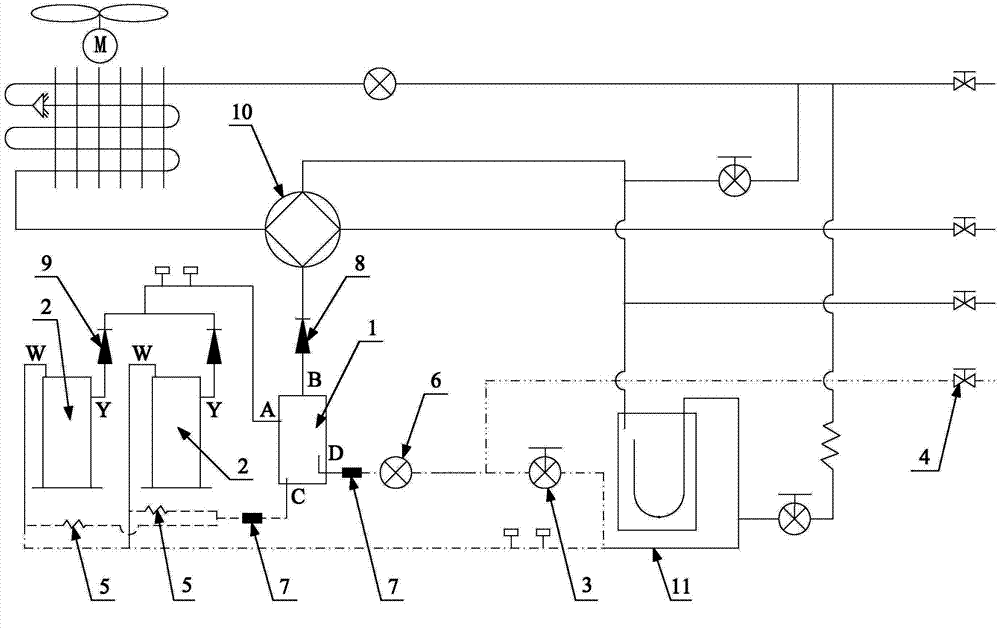 Multi-line air conditioning system and oil balance device and control method thereof