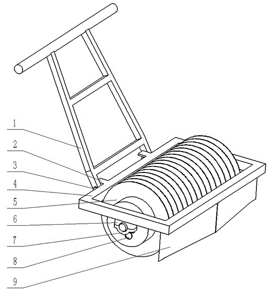 Grass pressing machine for lawn