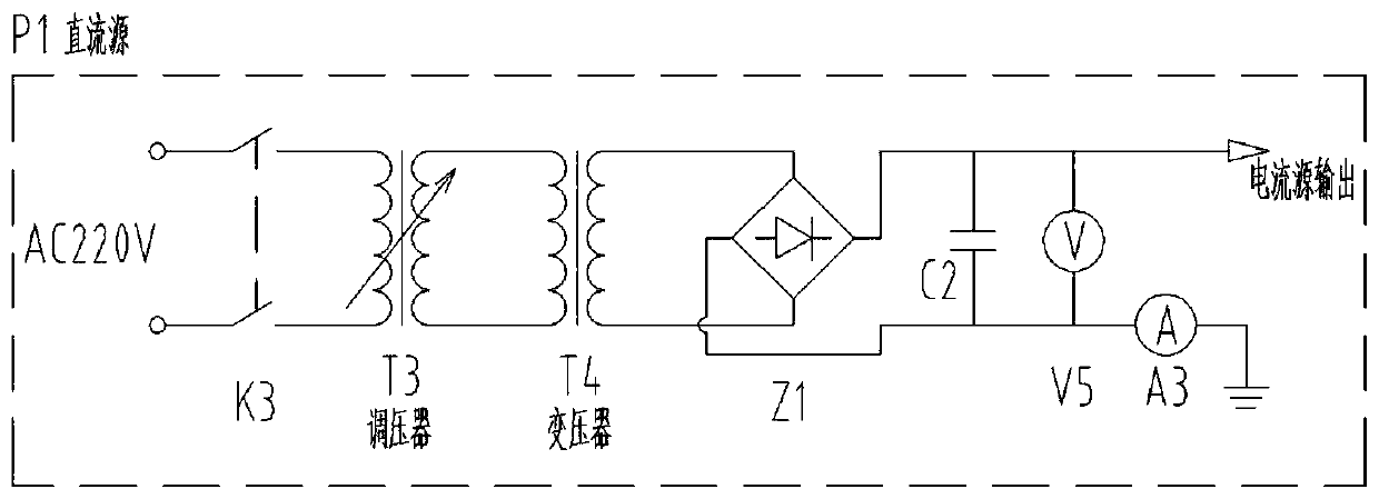 Test device for excitation characteristic of voltage transformer