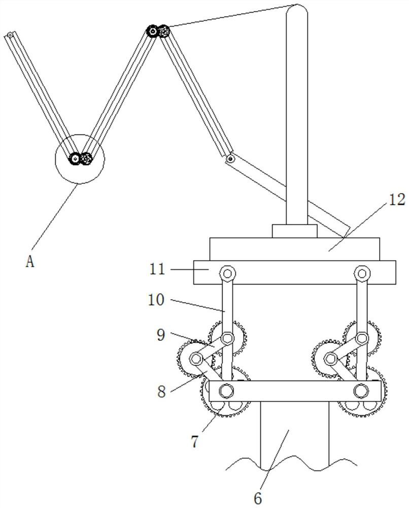 Scaffold auxiliary device based on gear transmission