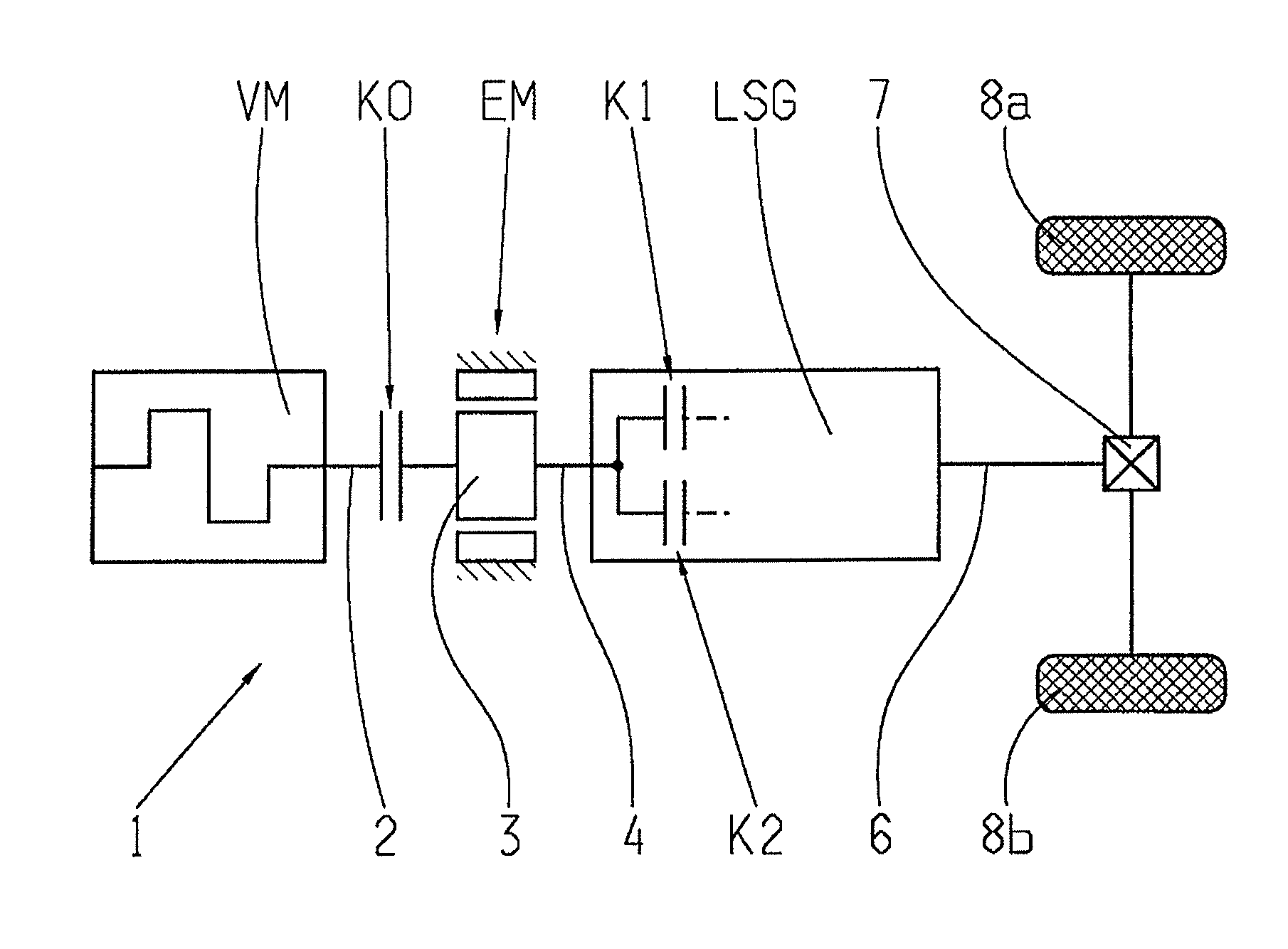 Method for controlling a hybrid drive train of a vehicle
