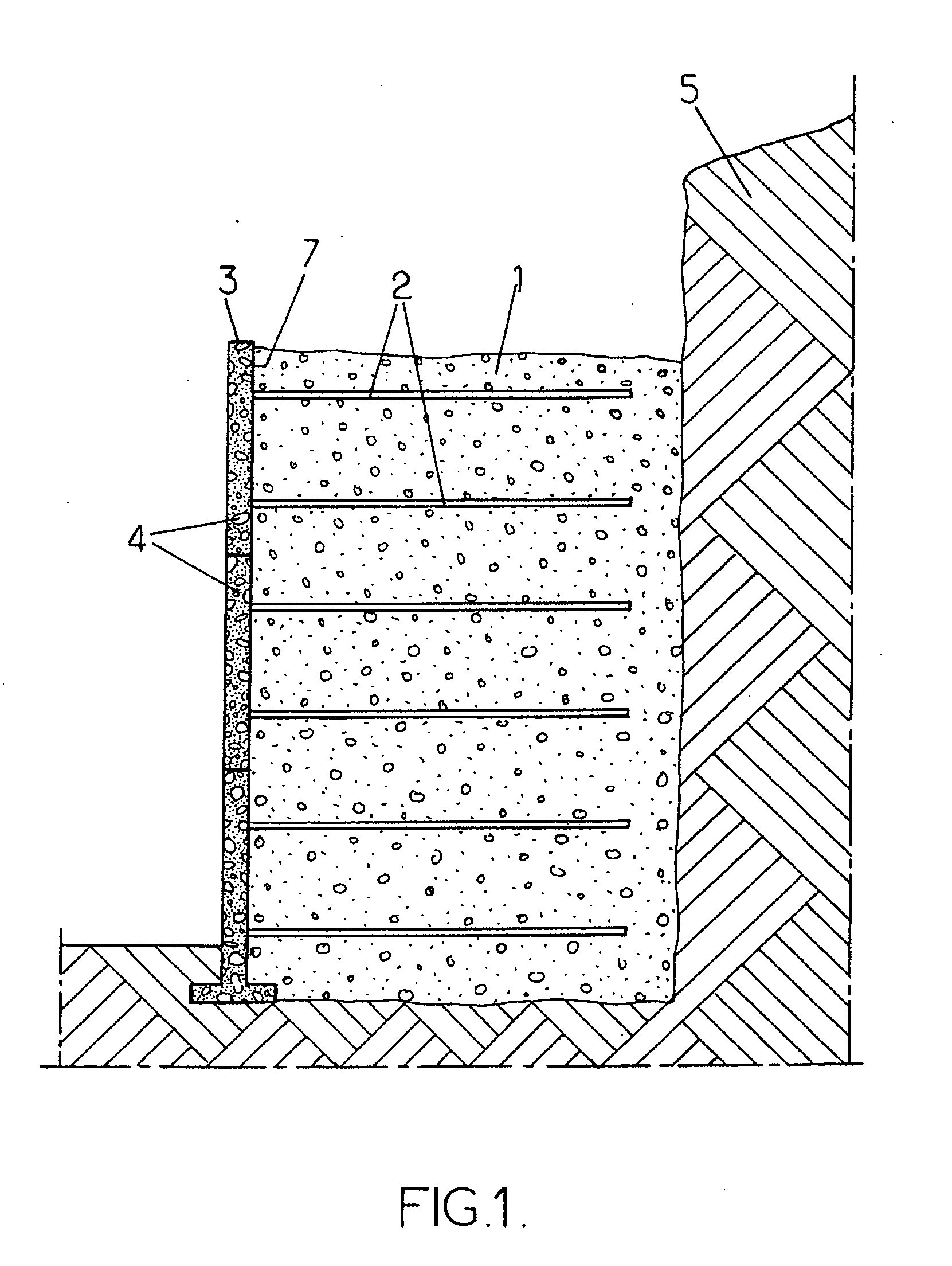 Stabilized soil structures and facing elements for its construction