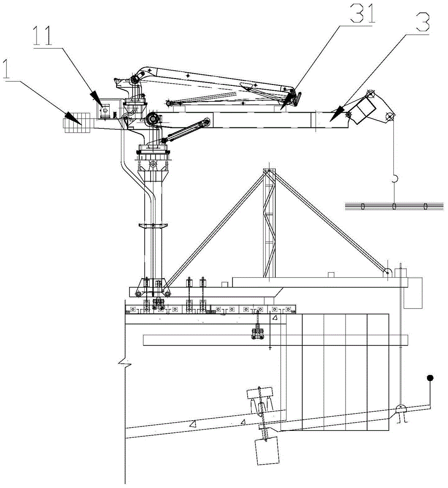 A hydraulic mobile hanging basket with functions of lifting and distributing and its construction method