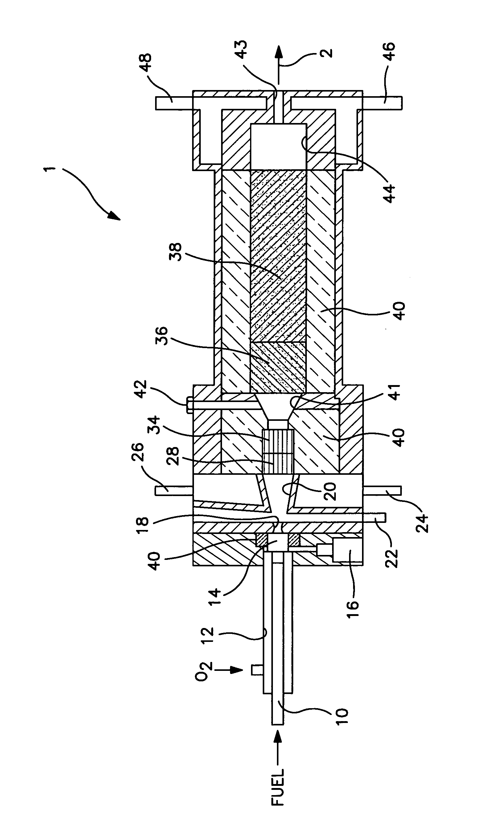 Autothermal reactor and method for production of synthesis gas