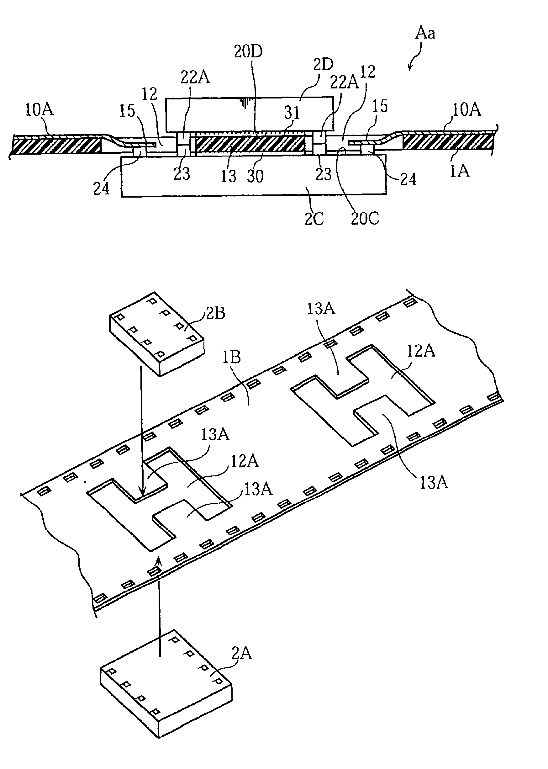Semiconductor device with stacked-semiconductor chips and support plate