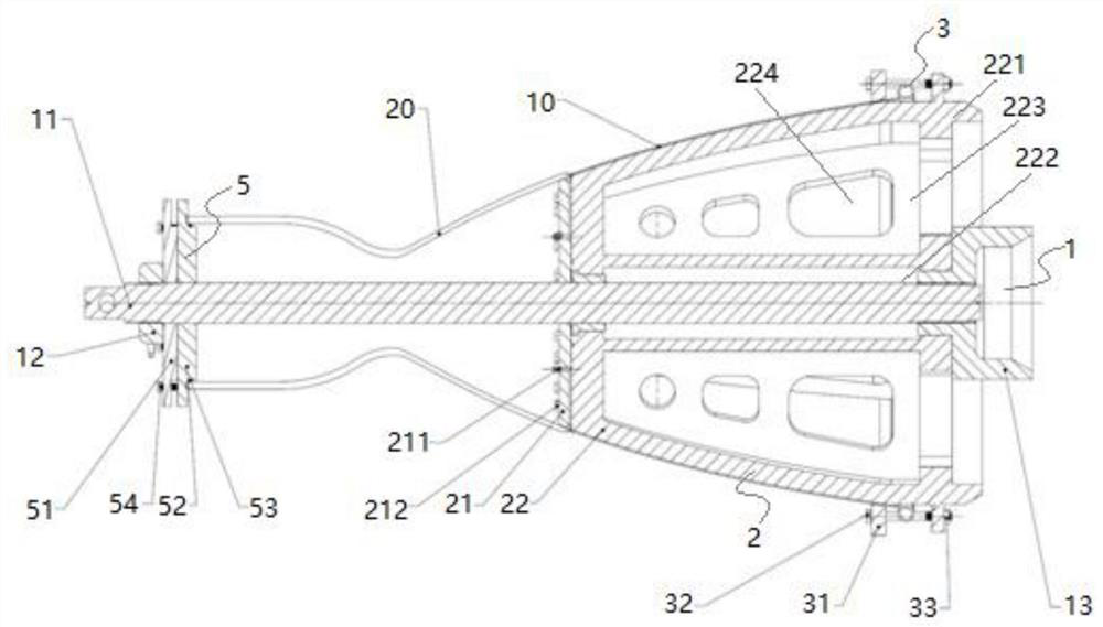 Composite tool for welding spray pipe jacket section of thrust chamber and welding process of composite tool