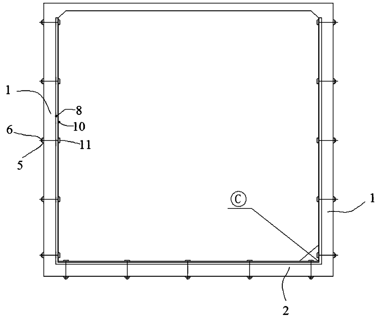 Concealed rolling water-stop of expansion joint of aqueduct