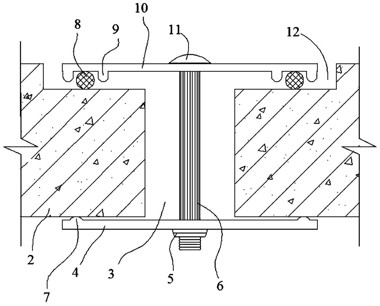 Concealed rolling water-stop of expansion joint of aqueduct