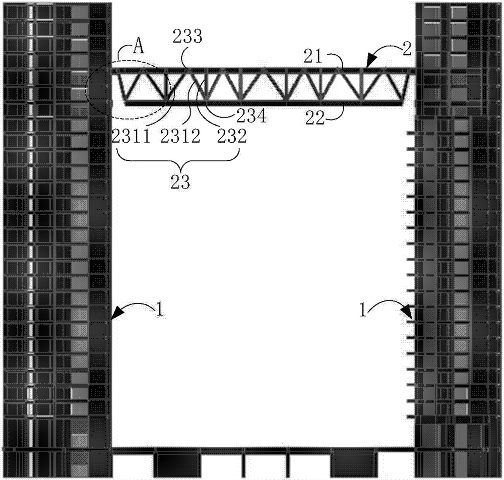 Construction method of connected structure building