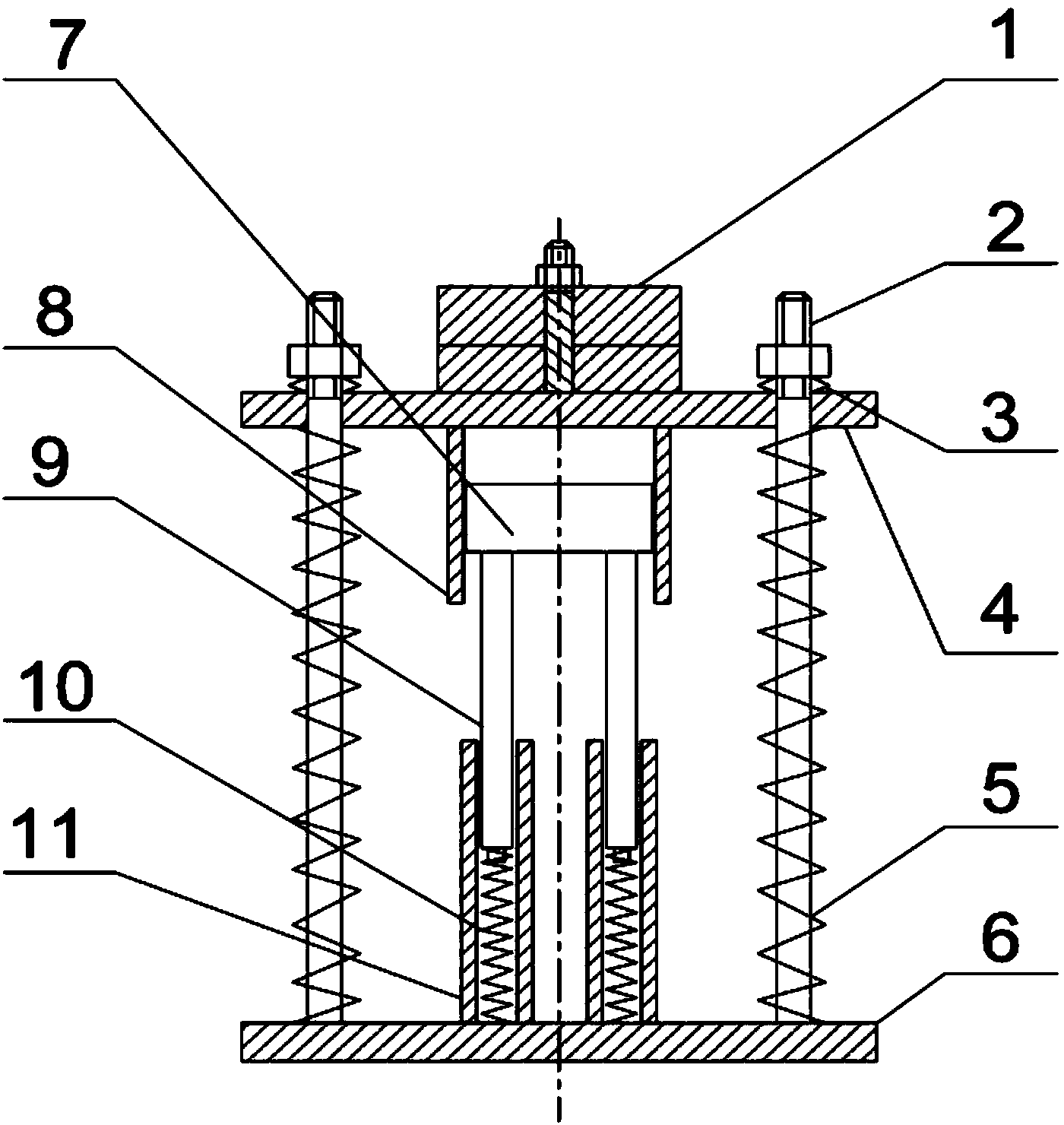 Semi-active bump leveler with adjustable parameters based on magnetostriction materials